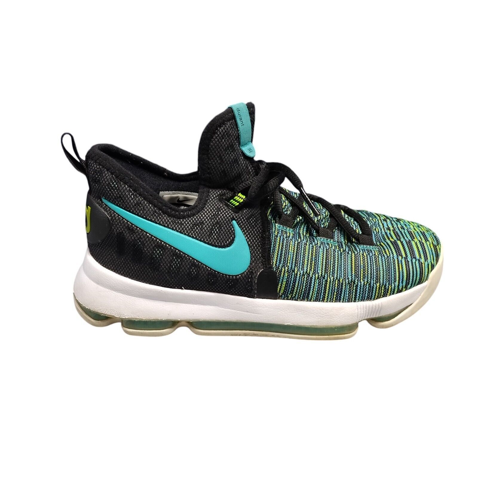 Nike KD9 Kevin Durant Birds of Paradise Sneakers Youth 6.5 Green Multi 855908300