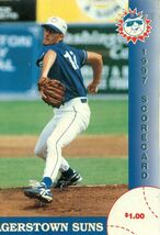 HAGERSTOWN SUNS 1997 Scorecard baseball program with inserted team pictu... - $20.92 CAD