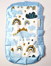 Minky Couture Baby Blanket Blue Dinosaur Mini Security Lovey Soft Fleece... - £27.22 GBP