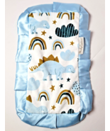 Minky Couture Baby Blanket Blue Dinosaur Mini Security Lovey Soft Fleece... - £27.20 GBP