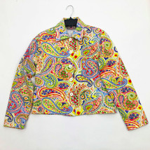 Life Style Women&#39;s  Multi-color Floral Button Front Bling Floral Jacket Size SML - £11.68 GBP