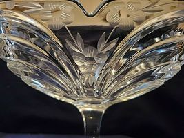 CRYSTAL 7" ETCHED BOWL ON PEDESTAL image 2
