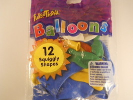 Funsational Festival Balloons 12 Swiggly Shapes Asst Colors Latex Balloons - $5.93