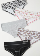 Rue 21 Women&#39;s Cotton Bikini Panties Size MEDIUM 5 Pair Wild Fries Tacos Camo - £29.43 GBP