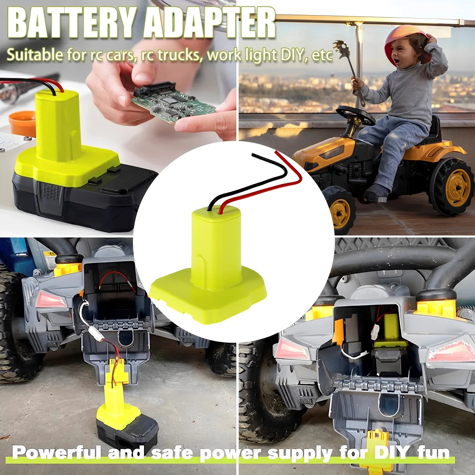 New 2 Pa Power Wheel Adapter Compatible with Ryobi 18V Battery Safe Insu... - £47.27 GBP