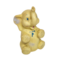 5&quot; VINTAGE RUBBER CREME ELEPHANT W TRUNK UP SQUEAKER SQUEAK TOY ANTIQUE - £17.87 GBP