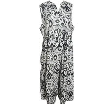 Chico&#39;s (18) Green &amp; White Ikat Tiered V-Neck Maxi Dress W/ Pockets  - $44.57