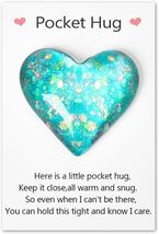 Pocket Hug Token Inspirational Gifts for Women &amp; Men - Glass Heart Charm... - $12.64