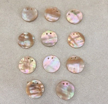 Lot of 11 Vintage Genuine Mother of Pearl Two Hole Round Buttons Sequins... - $36.99
