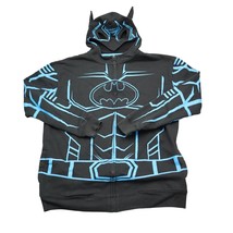 Batman Sweatshirt Boys XL Black Long Sleeve Banded Cuffs Full Zip Hooded... - $25.62