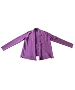 Eileen Fisher Medium Purple Fuschia Cowl Neck Merino Wool Cardigan FLAWS - $282.73 MXN