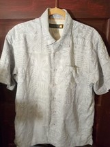 Men&#39;s Quiksilver Waterman Collection Hawaiian Shirt Gray Size: Med - £19.90 GBP