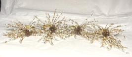 Pier 1 Imports White/Brown Beaded Floral Boho Napkin Rings Set of 4 - £16.46 GBP