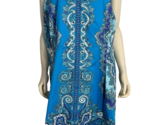 RSVP by Talbots Blue and Purple Paisley Square Neck Sleeveless Lined Dre... - $56.99