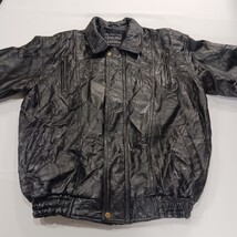 Italian Stone Design Men's Black Navarre Genuine Leather Full Zip Jacket Size XL image 15