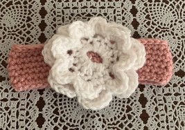 Handmade Crocheted Pink and White Flower Design Dog Collar Cute Spring A... - £9.01 GBP