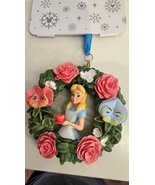 Disney Parks Alice in Wonderland with Flowers Wreath Ornament NEW - €31,66 EUR