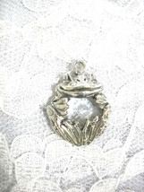 Full Body Frog Hugging Clear Crystal Gem Belly Pewter Pendant Adj Cord - £6.68 GBP