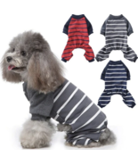 Puppy Stripped Pajamas Jumpsuit Red-Large - £25.47 GBP