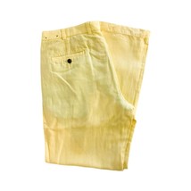 Vintage Brooks Brothers Hudson Men`s Pants Yellow W36 L32 Linen Cotton Straight - £22.42 GBP