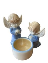 Biedermann Praying Angels Candle Holder Figurine Porcelain Japan - £14.72 GBP