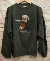 Vintage Whitetail Deer Sweatshirt Mens XL Embroidered Lost Terrain - £25.11 GBP