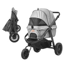 VEVOR Pet Stroller 3 Wheels Dog Stroller with Brakes 75 lbs Weight Capacity - £127.38 GBP