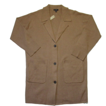 NWT J.Crew Collared Sweater-Jacket in Heather Dark Camel Oversized Cardigan L - £77.90 GBP