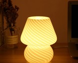 Mushroom Lamp,Glass Table Bedside Lamps Translucent Murano Vintage Style... - $48.99