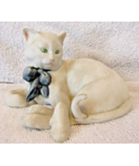 Giuseppe Cappe Biscuit Porcelain White Cat Figurine 1970 Signed Italy - $197.01