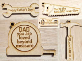 Handmade key ring fob Perfect souvenir for Father Grandfather Laser Engr... - £2.96 GBP