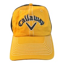 Callaway Golf Baseball Hat Gold and Black Embroidered Adjustable Strapback Logo - $9.89