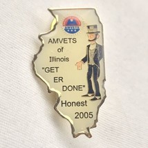 AMVETS Of Illinois Honest Abe Pin USA Veterans 2005 Abraham Lincoln - £7.81 GBP