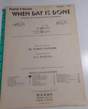 When Day Is Done Sheet Music Robert Katcher Medium High Voice German Lyrics - £4.68 GBP