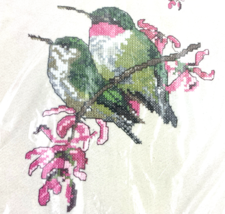 Candamar Cross Stitch Kit Hummingbird Floral 51180 Vintage 2000 Pink Green - $17.80