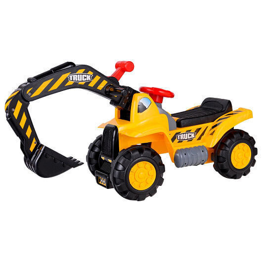Ride on Push Car Bulldozer Digger Toy with Safety Helmet and Working Sho... - $87.03