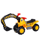 Ride on Push Car Bulldozer Digger Toy with Safety Helmet and Working Sho... - $119.03 CAD