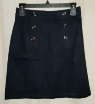 Nwt Womens Loft Outlet Petite Navy Blue Skirt Size 0P No Slits! - £22.32 GBP