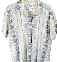 Vintage 90s Hawaiian Button Front Shirt Large Tap &amp; Co 50/50 Blend USA - £19.38 GBP