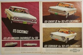 1962 Print Ad 1963 Chevrolet&#39;s,Impala Sport,Chevy II,Corvair Convertible Chevy - £11.60 GBP