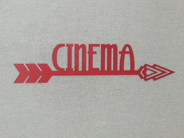 Large 24&quot; Red Cinema Wood Wall Arrow Word Sign Movie Theater Art Decor - £24.01 GBP