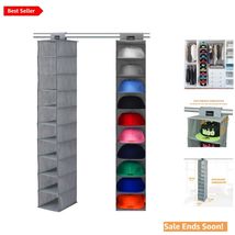 Expandable 10-Shelf Gray Closet Hat Organizer - Protects and Displays Hats - $35.59