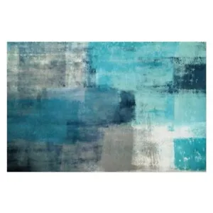 New Placemats Set Of 4 Turquoise And Grey Modern Abstract Washable Heat Resistan - £54.78 GBP