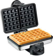 2 Slice Non Stick Belgian Waffle Maker With Browning Control Stainless S... - £37.13 GBP