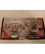 Crystal Candle Holder Set Of 2 For Votive Or Tapered Candles Decorative ... - £11.76 GBP