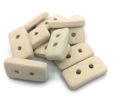 12 Pcs Ceramic Bisque Sewing Buttons To Paint Flatback Coat Buttons Unpainted - £11.29 GBP