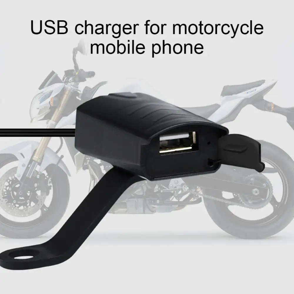 Motorcycle Handlebar Mount USB Phone/Tablets Power Supply Charger with Indicat - £12.78 GBP