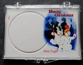 1 Edgar Marcus Silver Eagle Snaplock Case Coin Holder 2X3 Snowman Christmas - £6.25 GBP