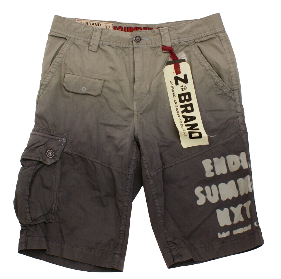 Z Brand 32 Gray Fade Pattern Cargo Shorts 100% Cotton Endless Summer - $37.12