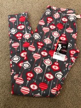 No Boundaries Ankle Leggings Christmas Ornaments Gray Red White Small 3-5 - £9.77 GBP